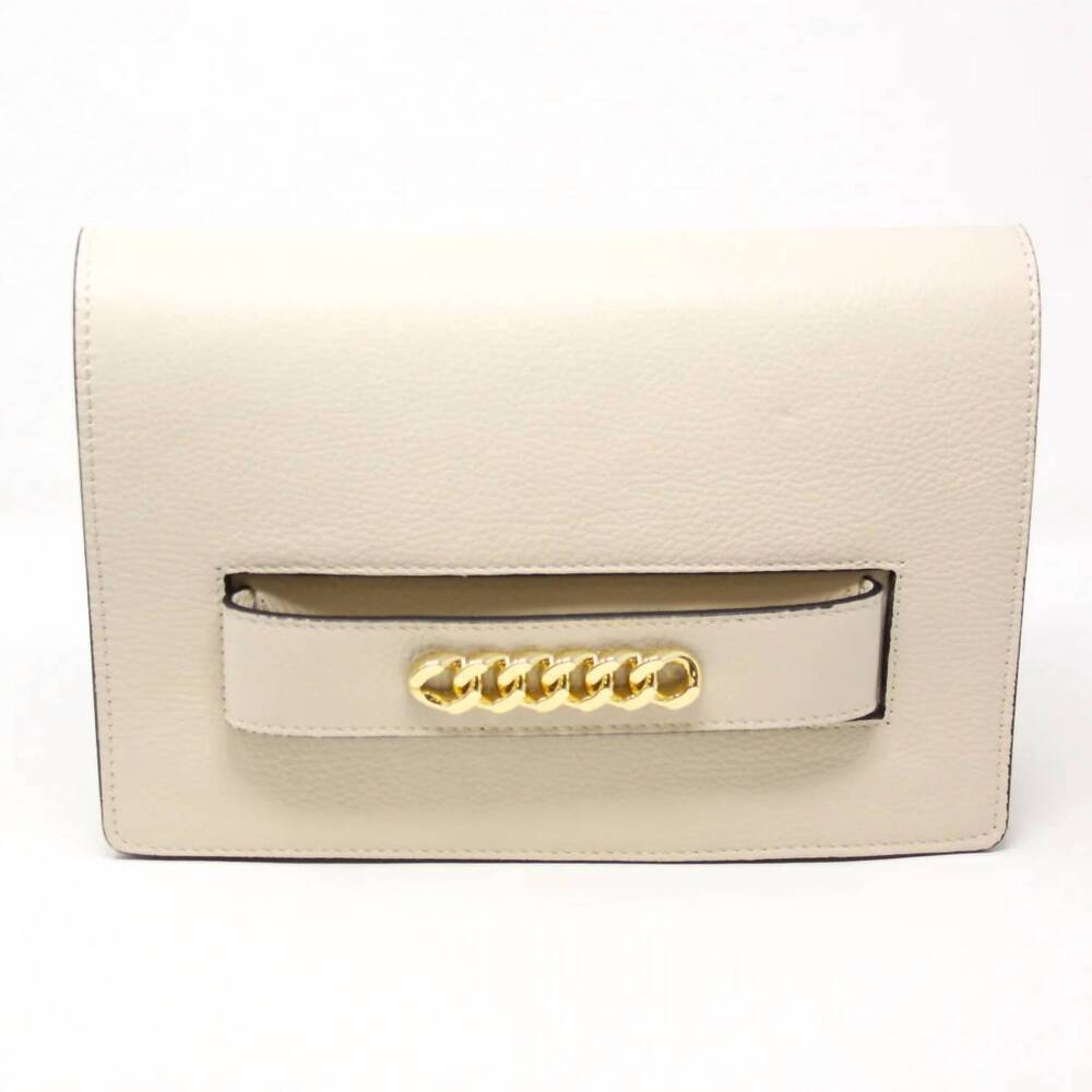 NEW GERMAN FUENTES women's large leather clutch bag in beige